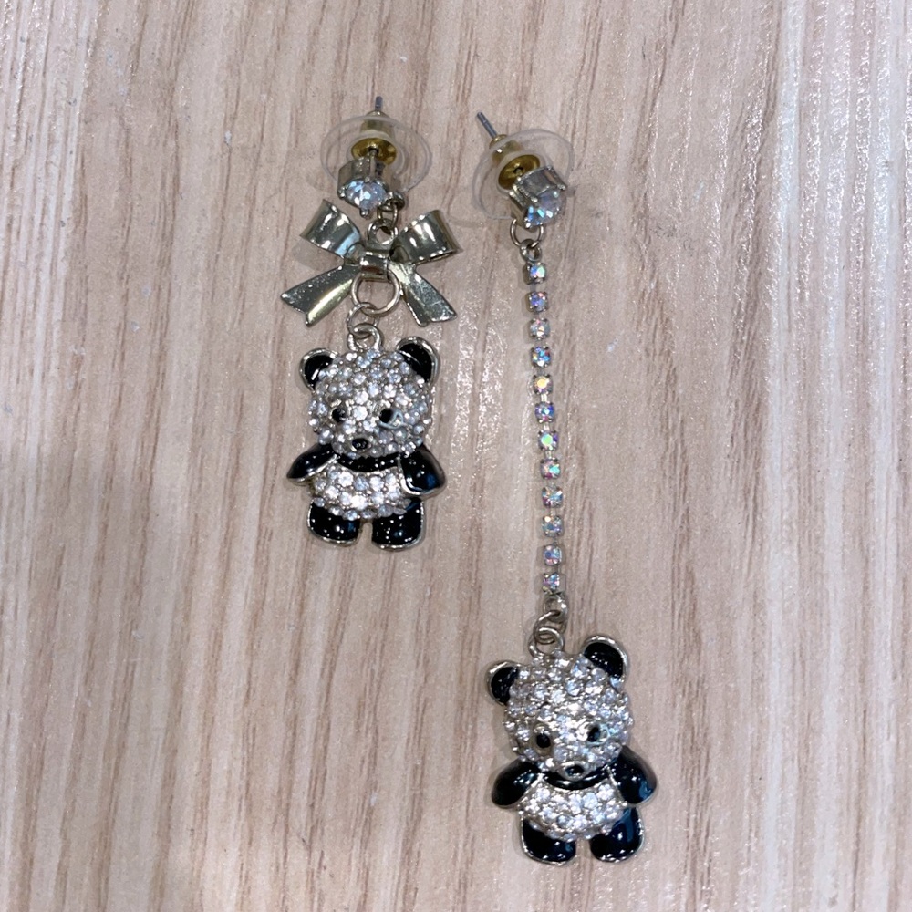 Betsey Johnson panda earrings!
